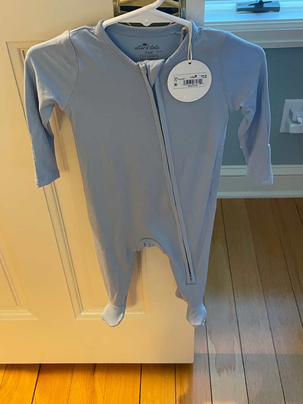NWT Angel Dear/Altar’d State Kids Bamboo Solid Blue Footie Pajama
